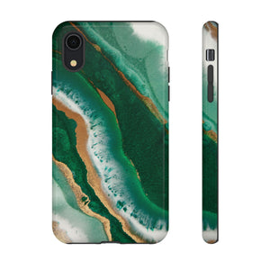 Green & Gold Epoxy - Protective Phone Case