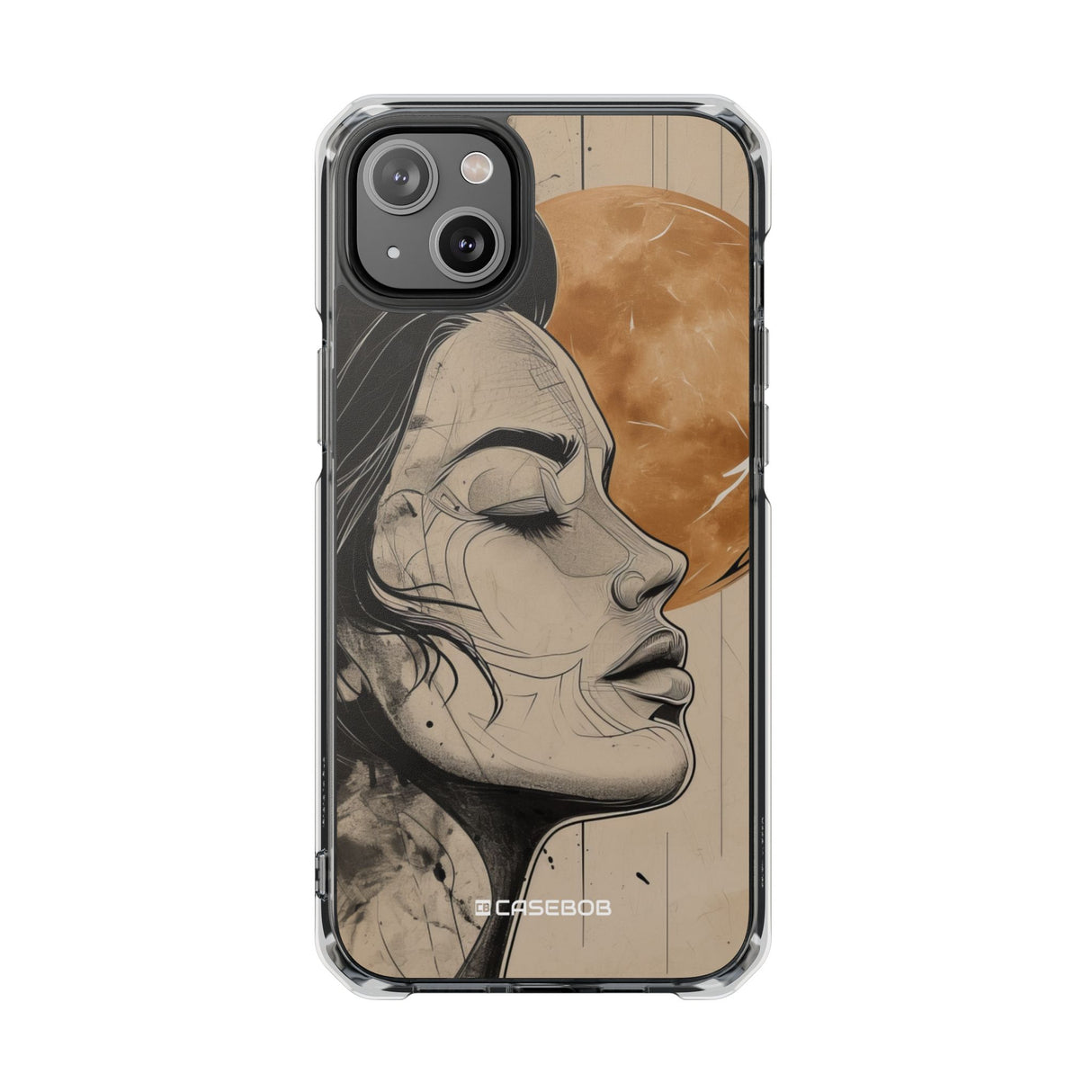 Lunar Introspection - Phone Case for iPhone (Clear Impact - Magnetic)