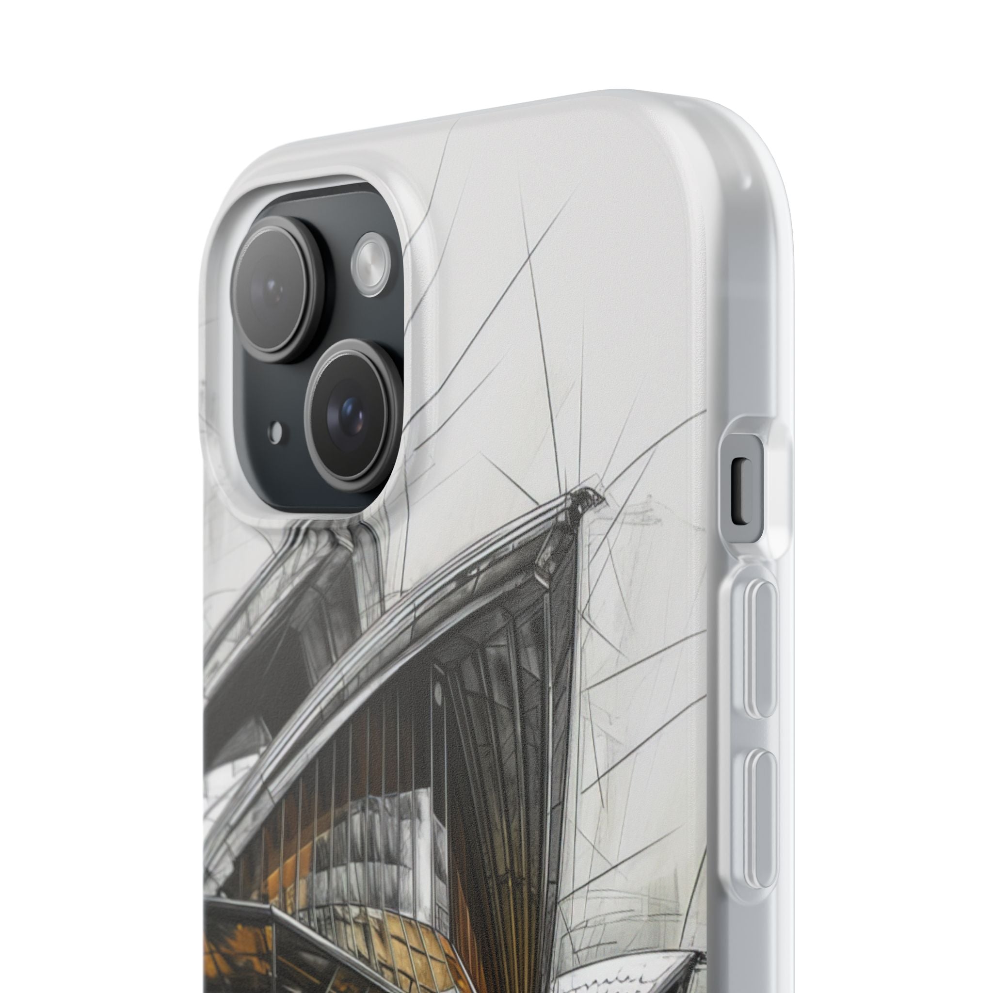 Architectural Curves in Line Formation iPhone 15 - Flexi Phone Case