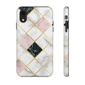 Pink Marble Geometric iPhone Case (Protective) iPhone XR Glossy Phone Case