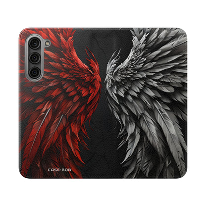 Crimson Silver Wings - Samsung S23+ Case - Wallet