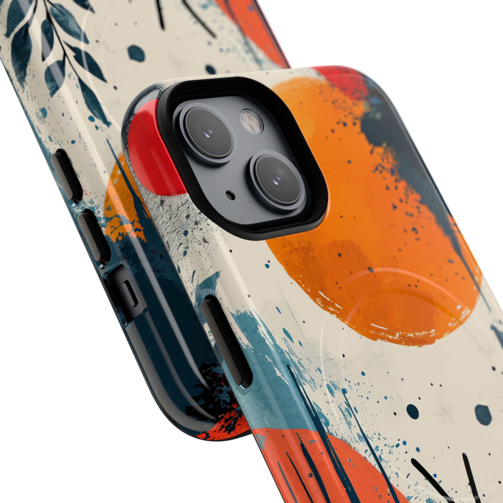 Orange Blue Splash - Tough + MagSafe® iPhone 14 Phone Case