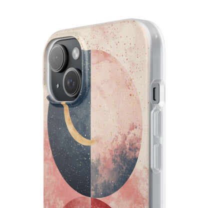 Golden Crescent Circles iPhone 15 Plus Case - Soft