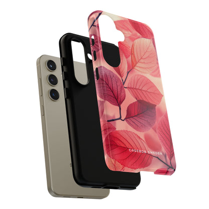 Elegant Pink Leaves Samsung S24 - Tough Phone Case