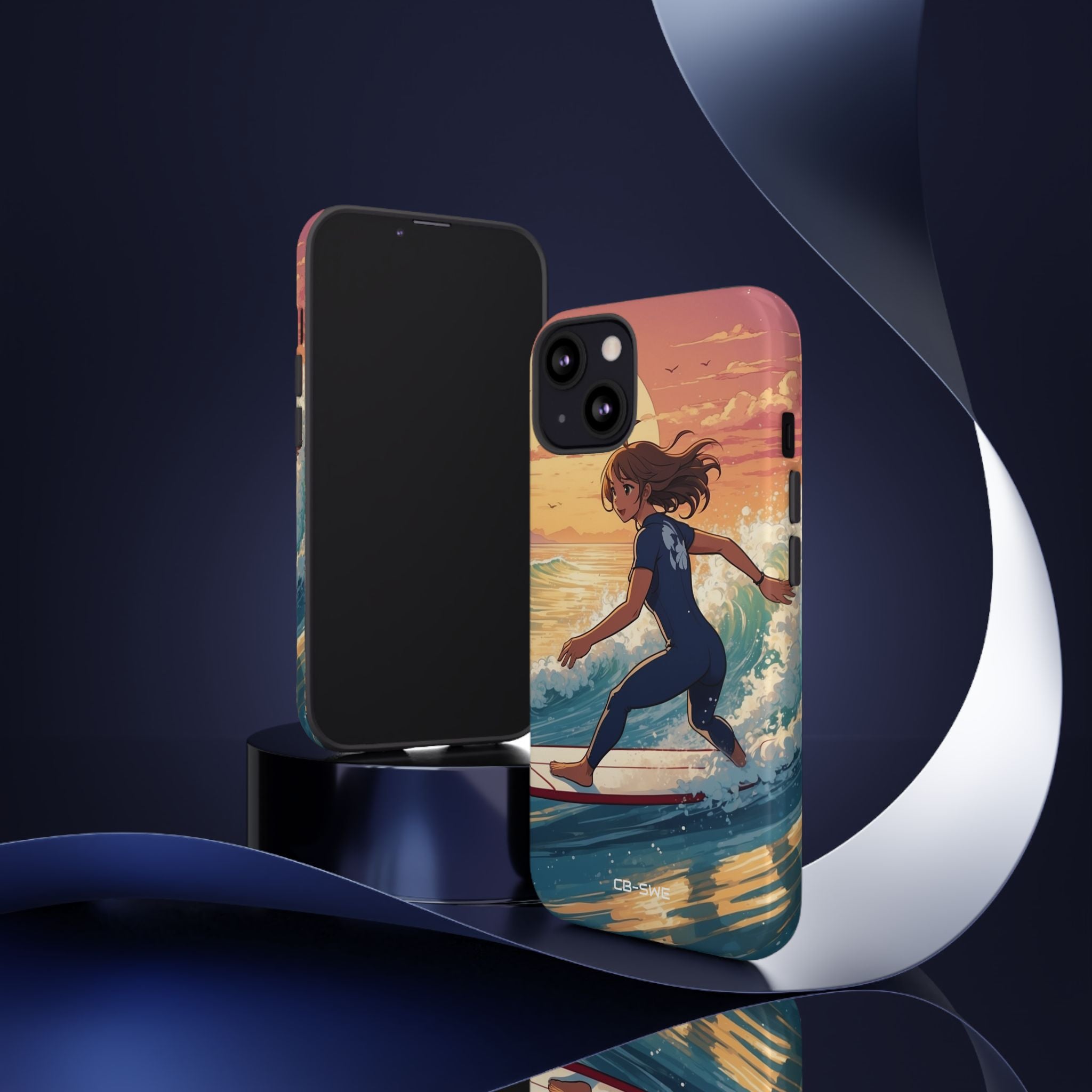 Surfing Into Sunset - iPhone Case