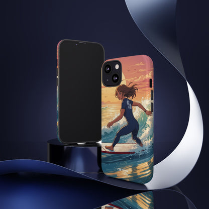Surfing Into Sunset - iPhone Case