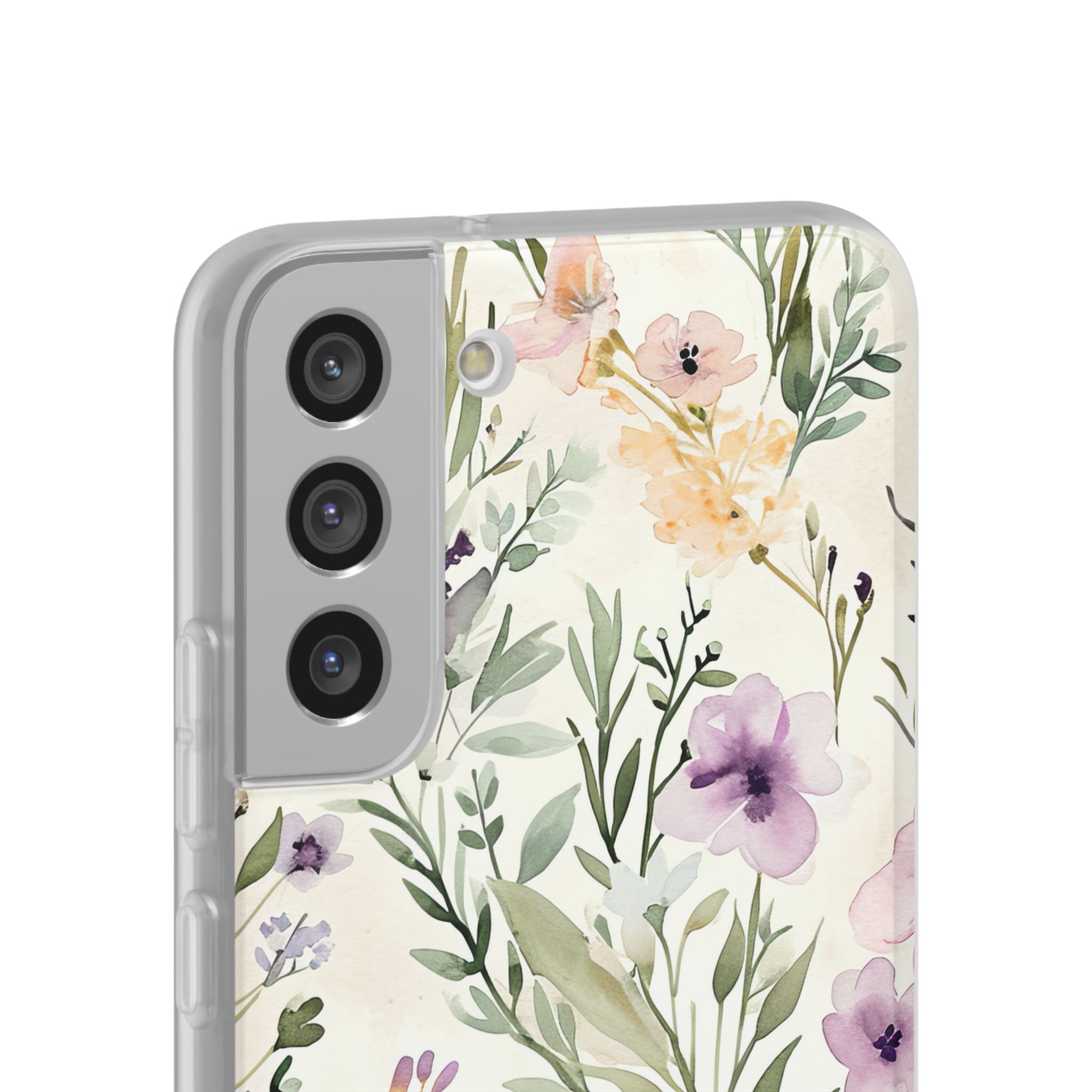 Soft Green Lavender Floral Pattern - Flexi Samsung S22 Phone Case