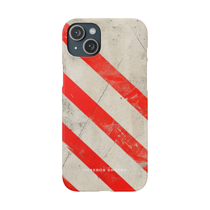 Striker Crimson Stripes iPhone 15 - Slim Phone Case