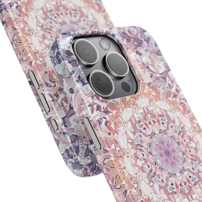 Purple Pink Mandala - Slim iPhone 15 Phone Case