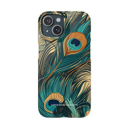 Art Nouveau Peacock Elegance iPhone 15 - Slim Phone Case