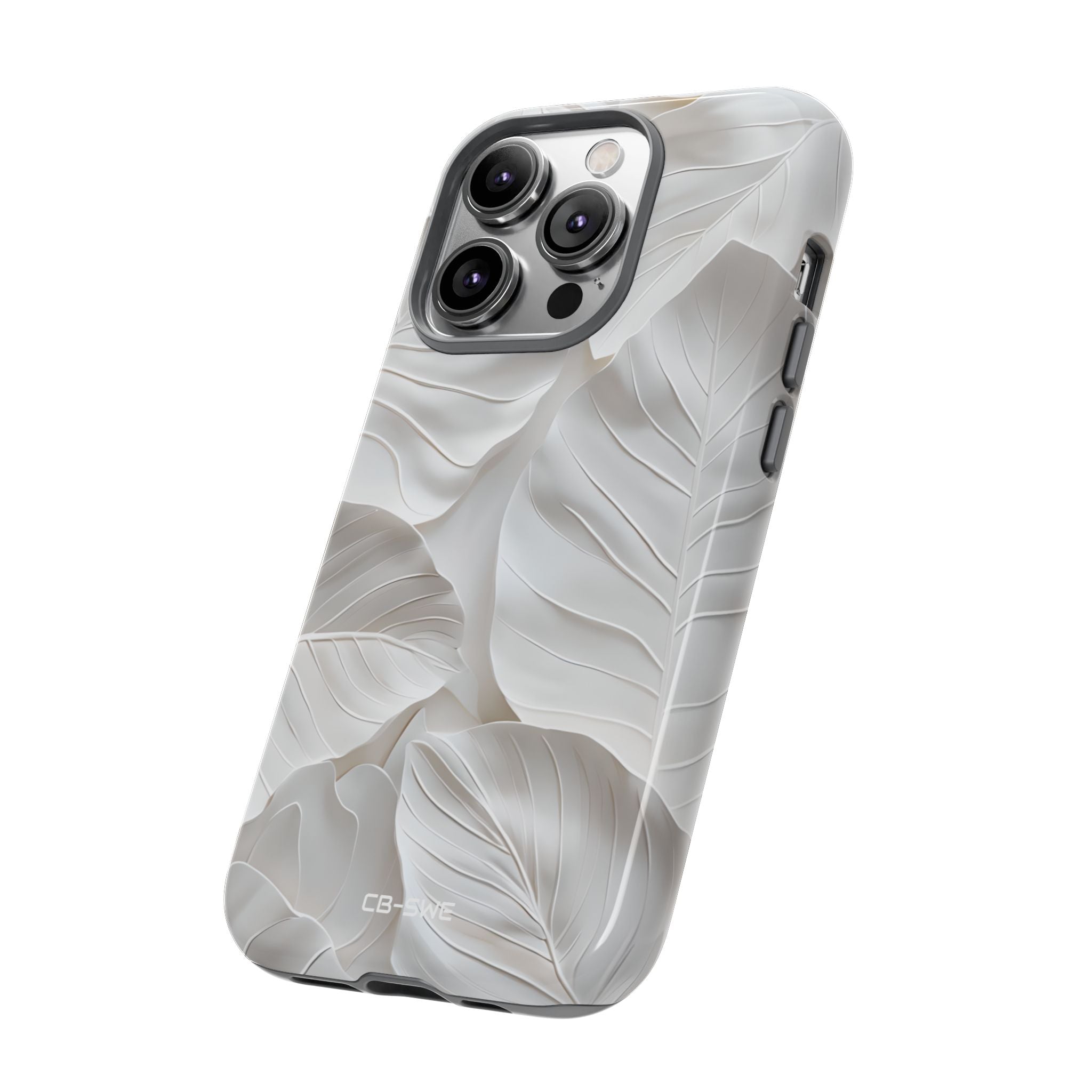 Elegant Leaf Relief - iPhone Case