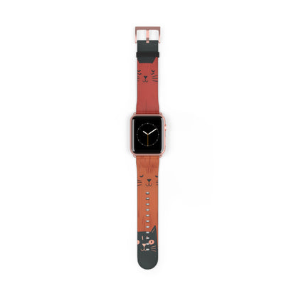 Cat Columns Orange - Watch Band