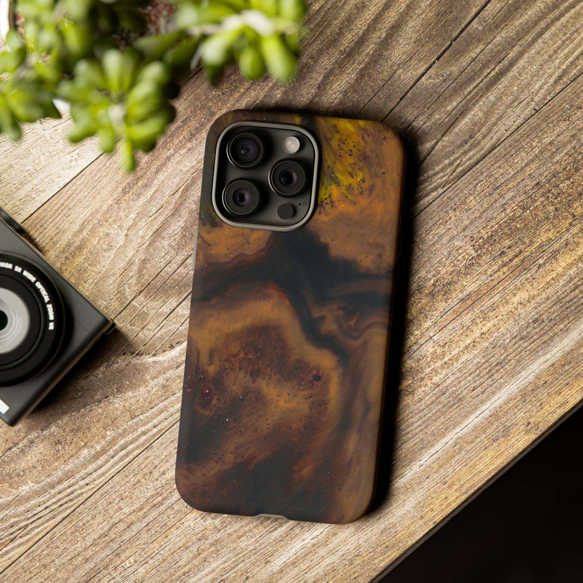 Brown Earth Ink Art - Protective Phone Case