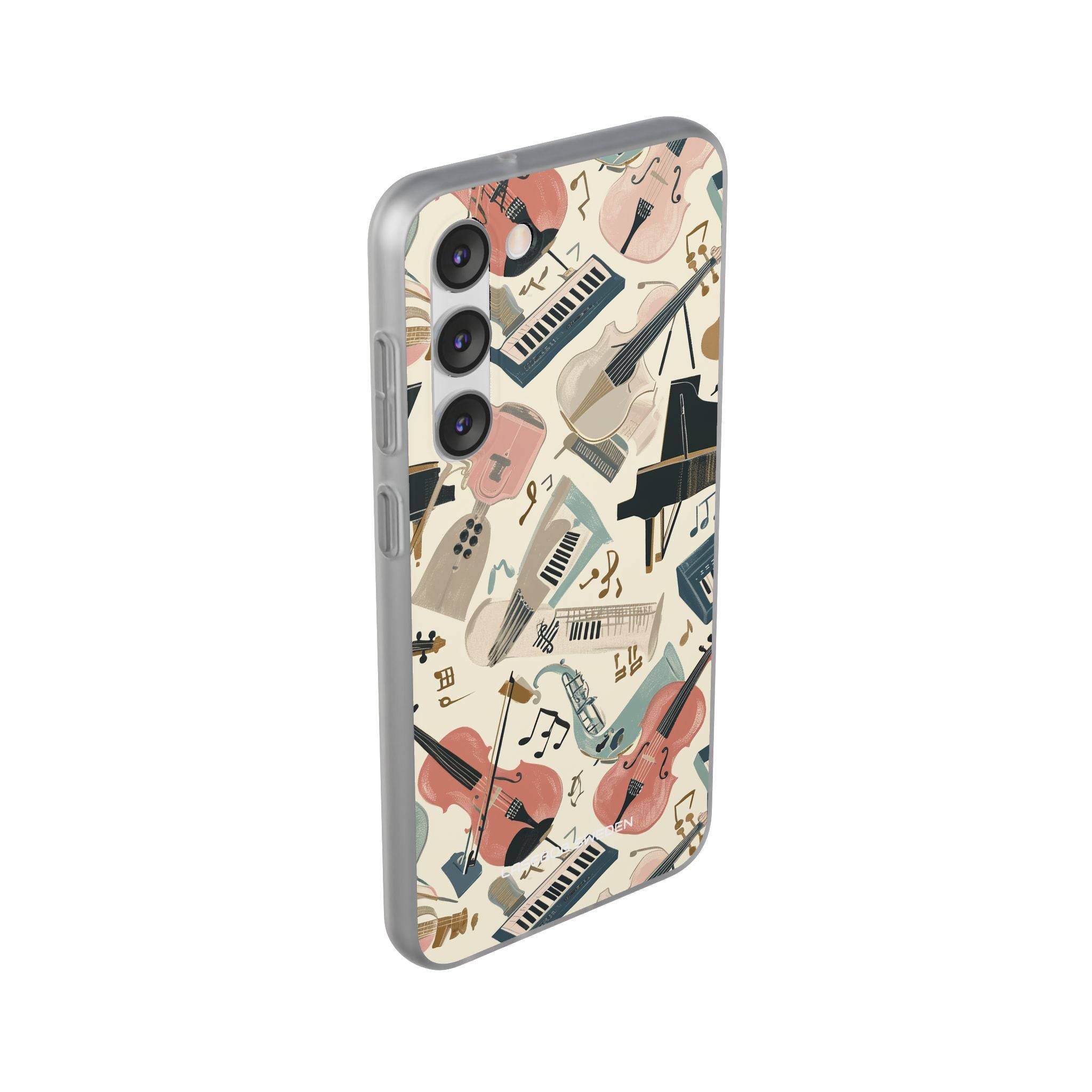 Beige Musical Instruments Pattern - Flexi Samsung S23 Phone Case