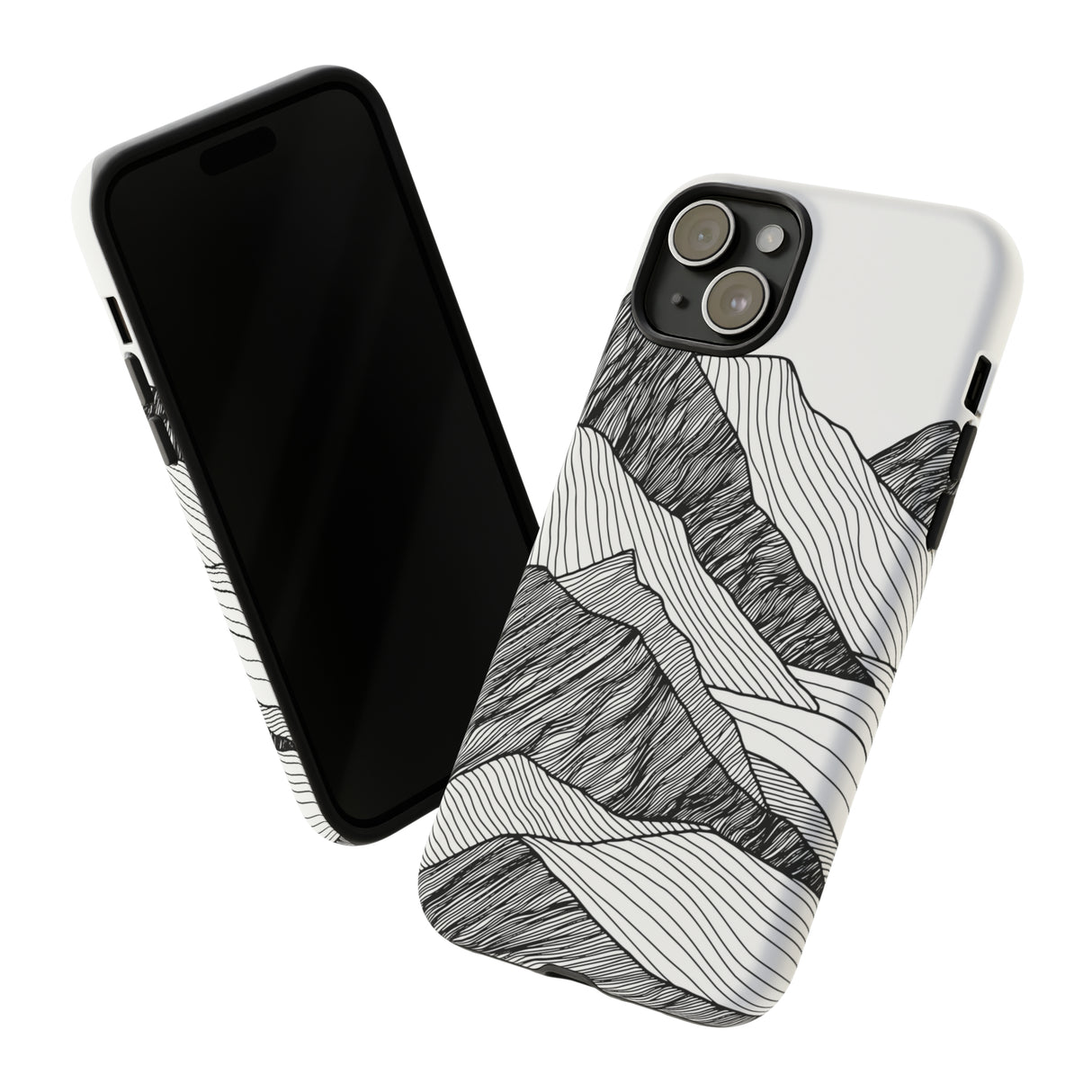 Abstract Mountain Line Art - Protective Phone Case