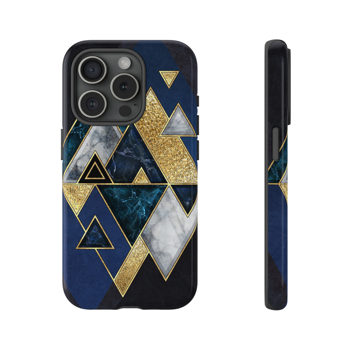 Dark Blue Geometric - Protective Phone Case