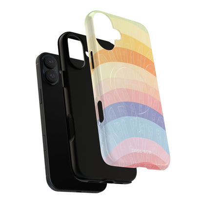 Pastel Rainbow Bands iPhone 16 Plus Case - Tough+