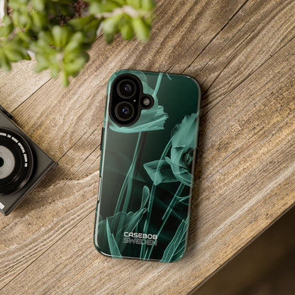 Teal Bloom Radiance iPhone 16 - Tough