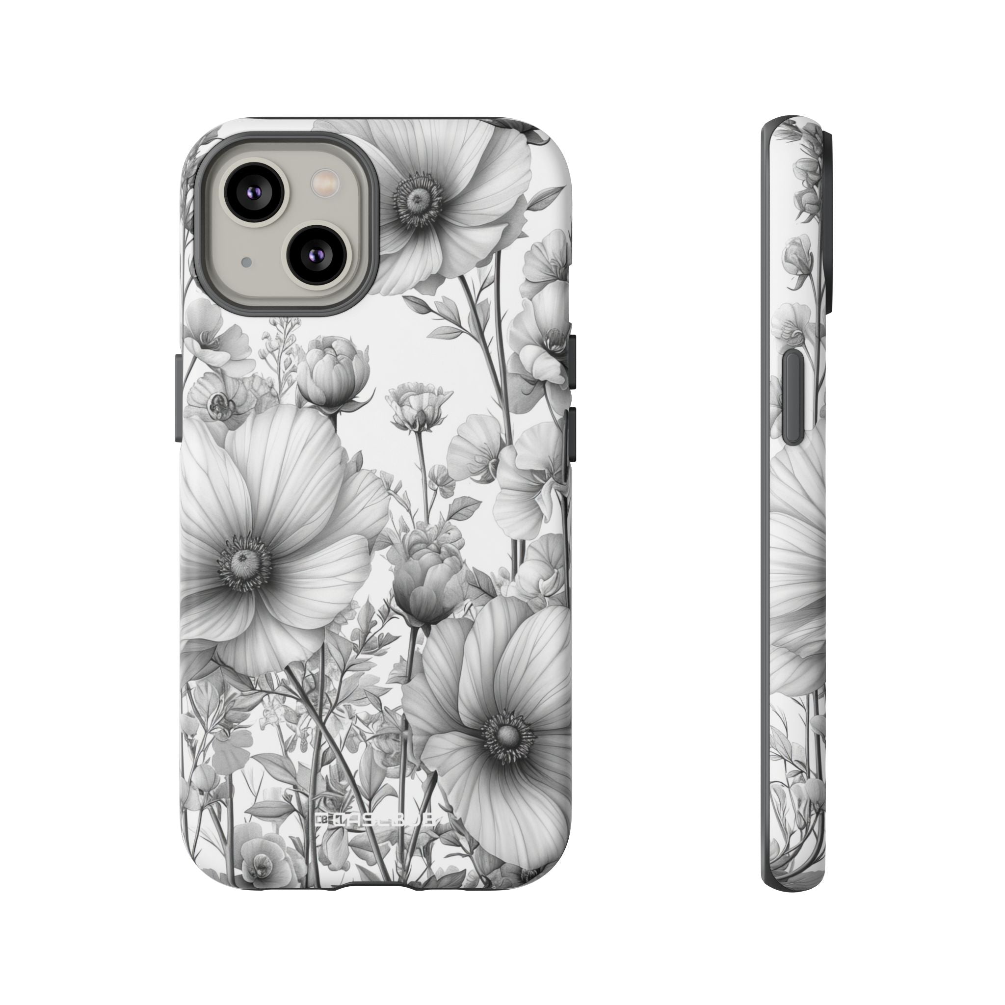 Monochrome Flora | Protective Phone Case for iPhone