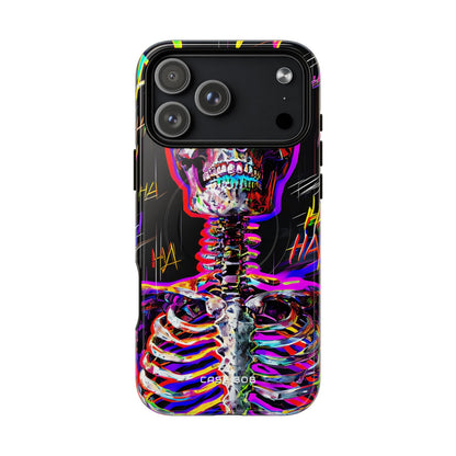 Neon Skeleton Laugh iPhone 17 Pro Max Case - Tough+
