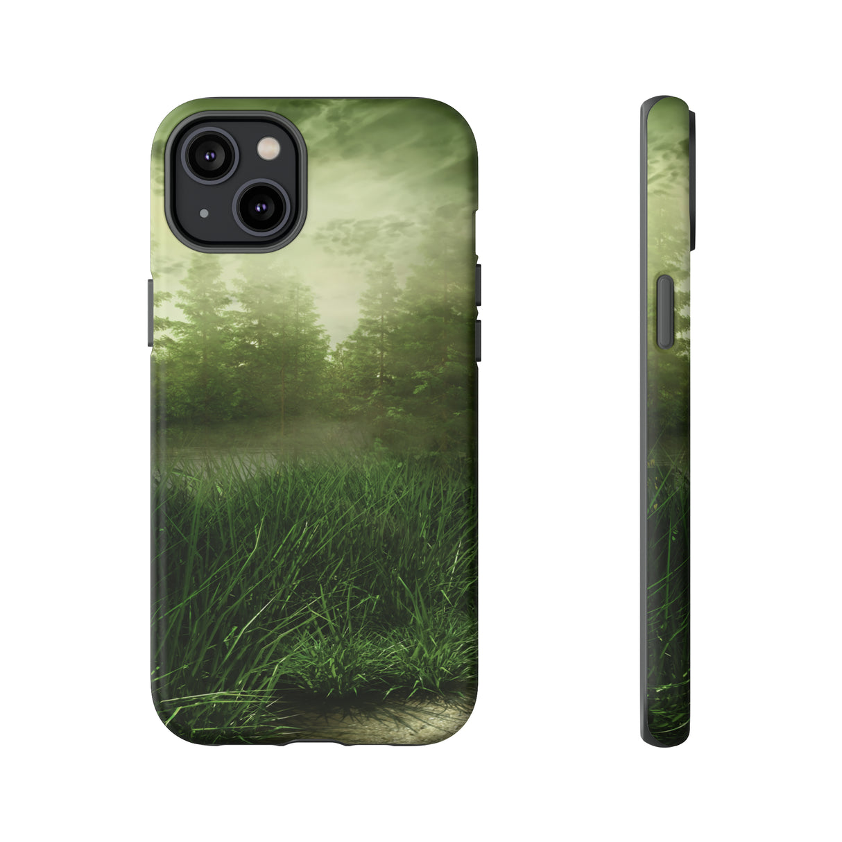 Foggy Green Landscape - Protective Phone Case