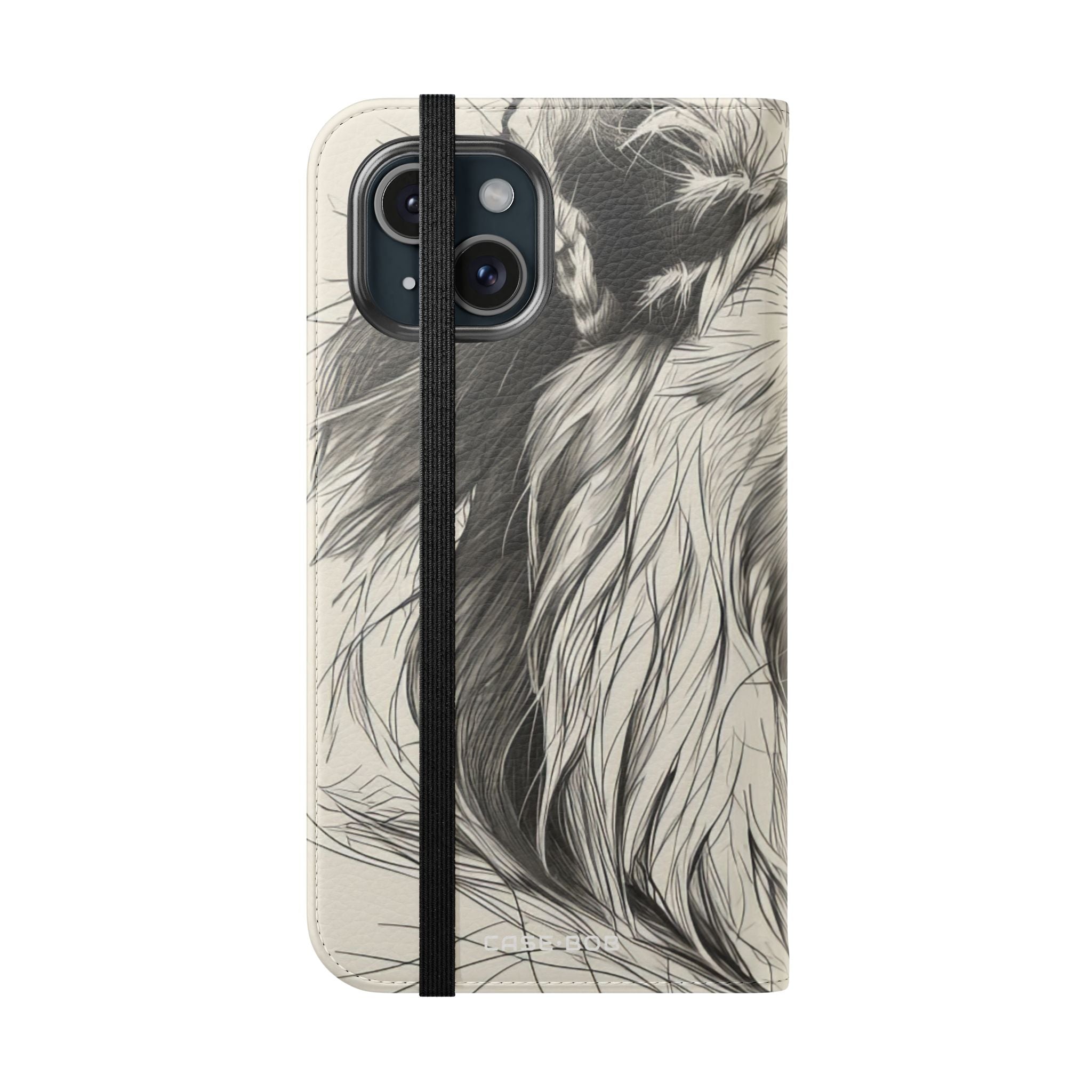 Lion Whisper Gray - iPhone 15 Case - Lompakko