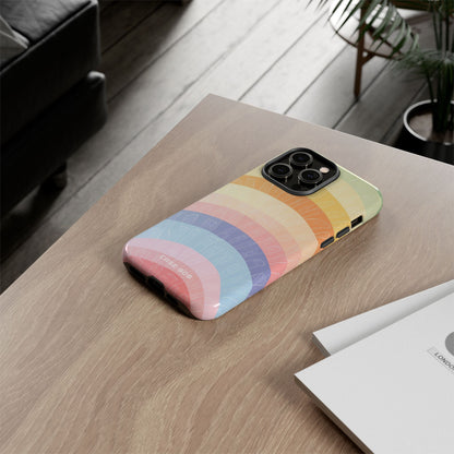 Pastel Rainbow Bands iPhone 14 Pro Max Case - Tough