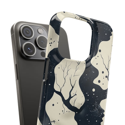 Organic Fluid Silhouettes with Cosmic Depth iPhone 15 - Slim Phone Case