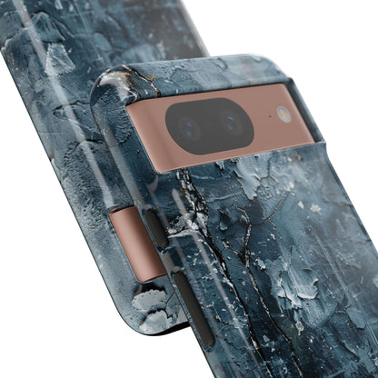 Weathered Blue Tapestry with Cracked Layers Google Pixel 8 - Tough Phone Case