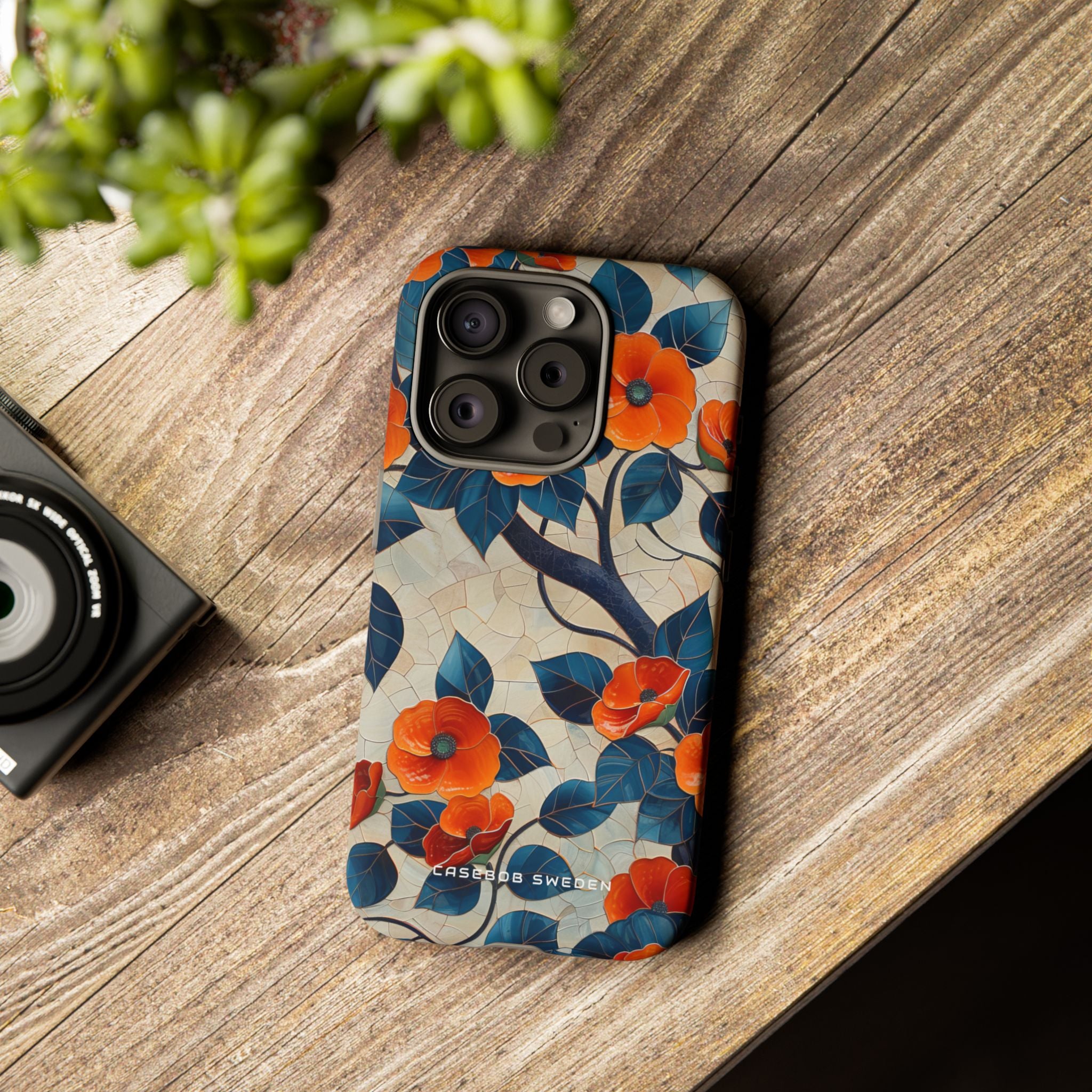 Orange Blossoms Mosaic Harmony iPhone 15 - Tough Phone Case