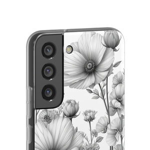 Monochrome Flora | Flexible Handyhülle für Samsung Galaxy