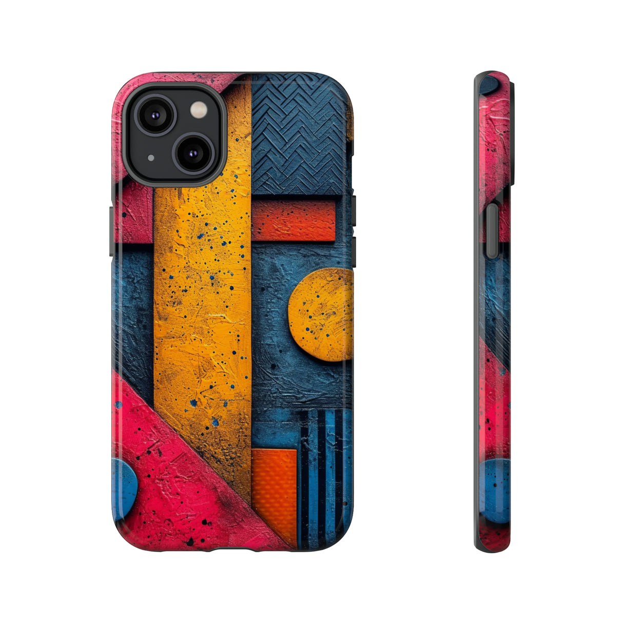 Neon Geometric Fusion - Protective Phone Case