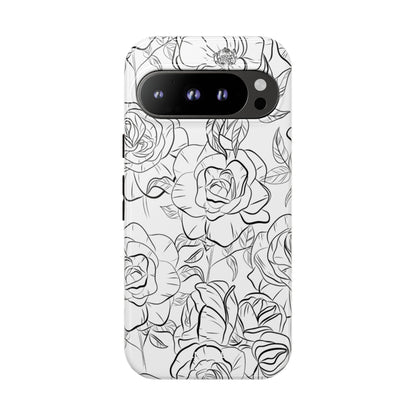 Intricate Rose Sketches - Google Pixel Case