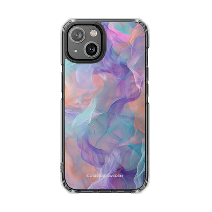 Dreamy Teal Flow - Clear Impact iPhone 14 Phone Case