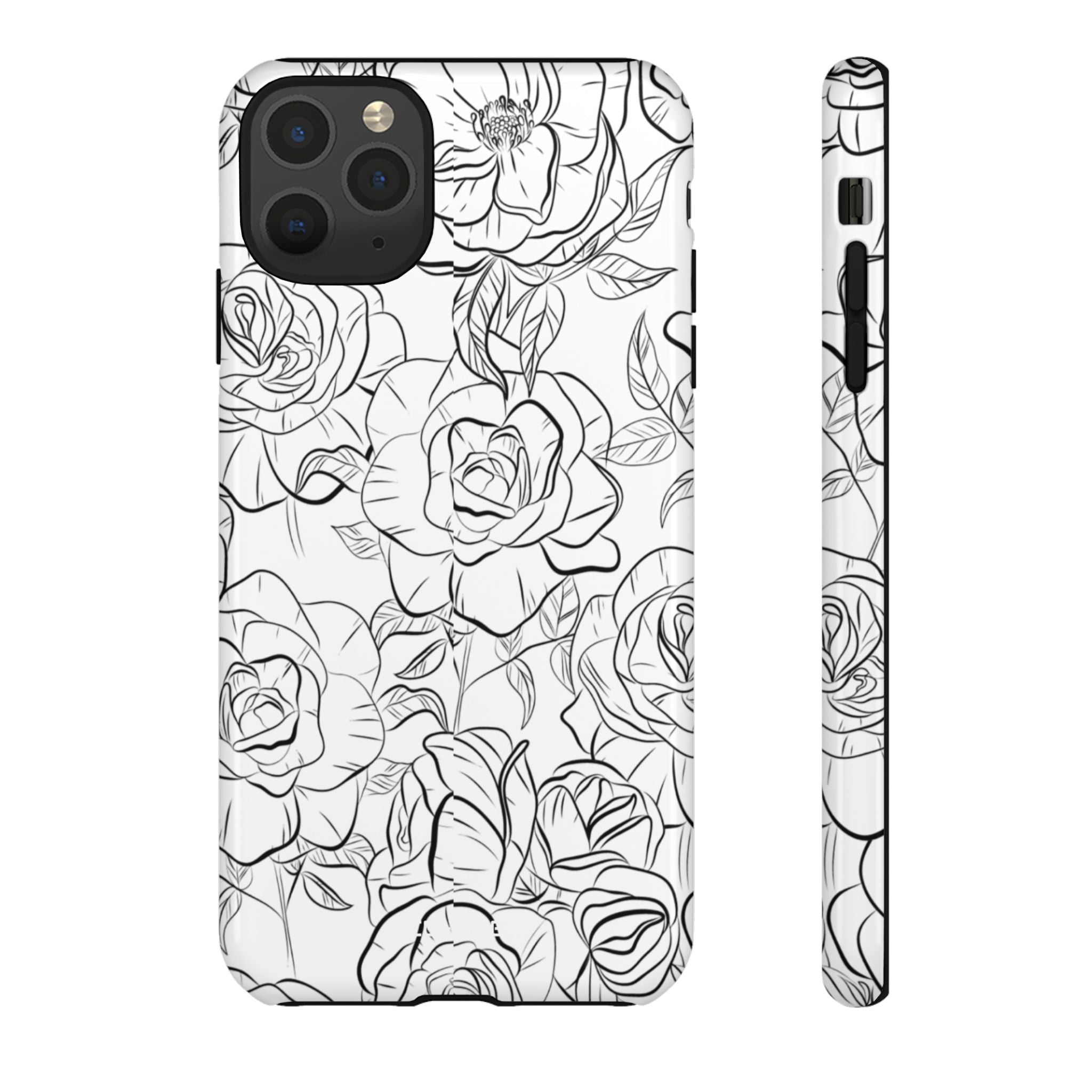 Intricate Rose Sketches - iPhone Case
