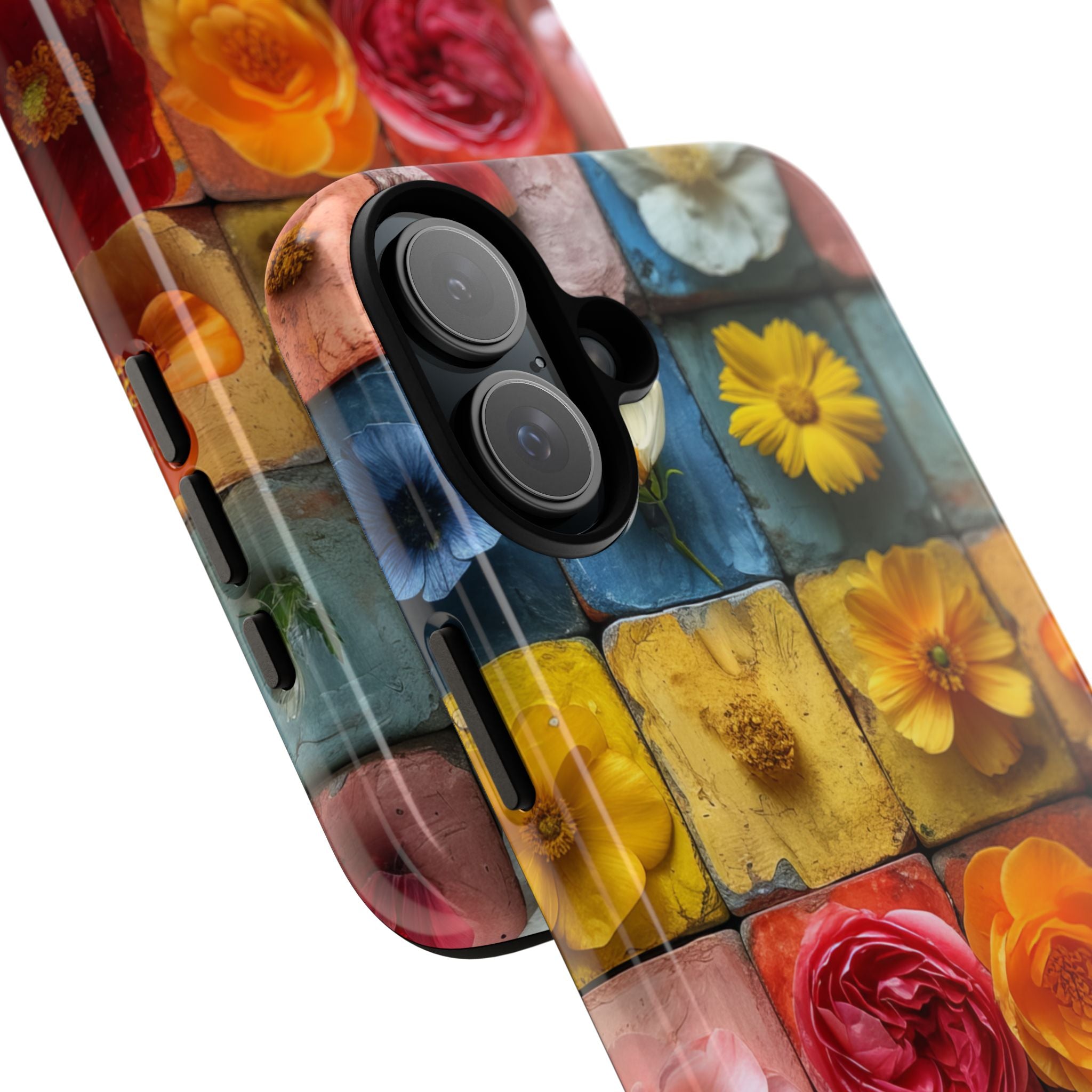 Vibrant Floral Tiles - Tough iPhone 16 Phone Case