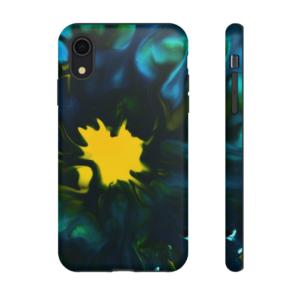 Yellow Spot Ink Art - Protective Phone Case