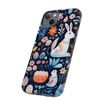 Bunnies Play Among Flowers - iPhone Case