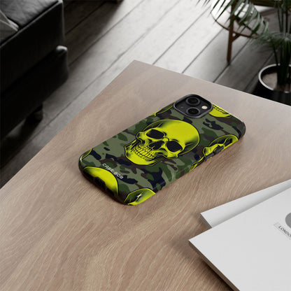 Neon Skull Camo iPhone 14 Plus Case - Tough