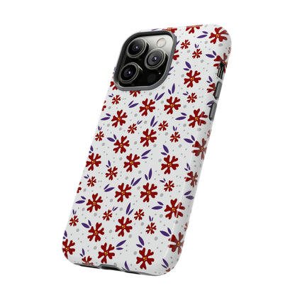 Red Flower Pattern - Protective Phone Case