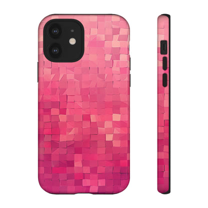 Pink Transition Squares - Protective Phone Case