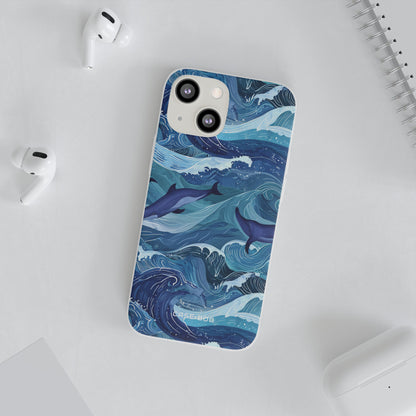 Dolphin Waves iPhone 13 mini Case - Soft