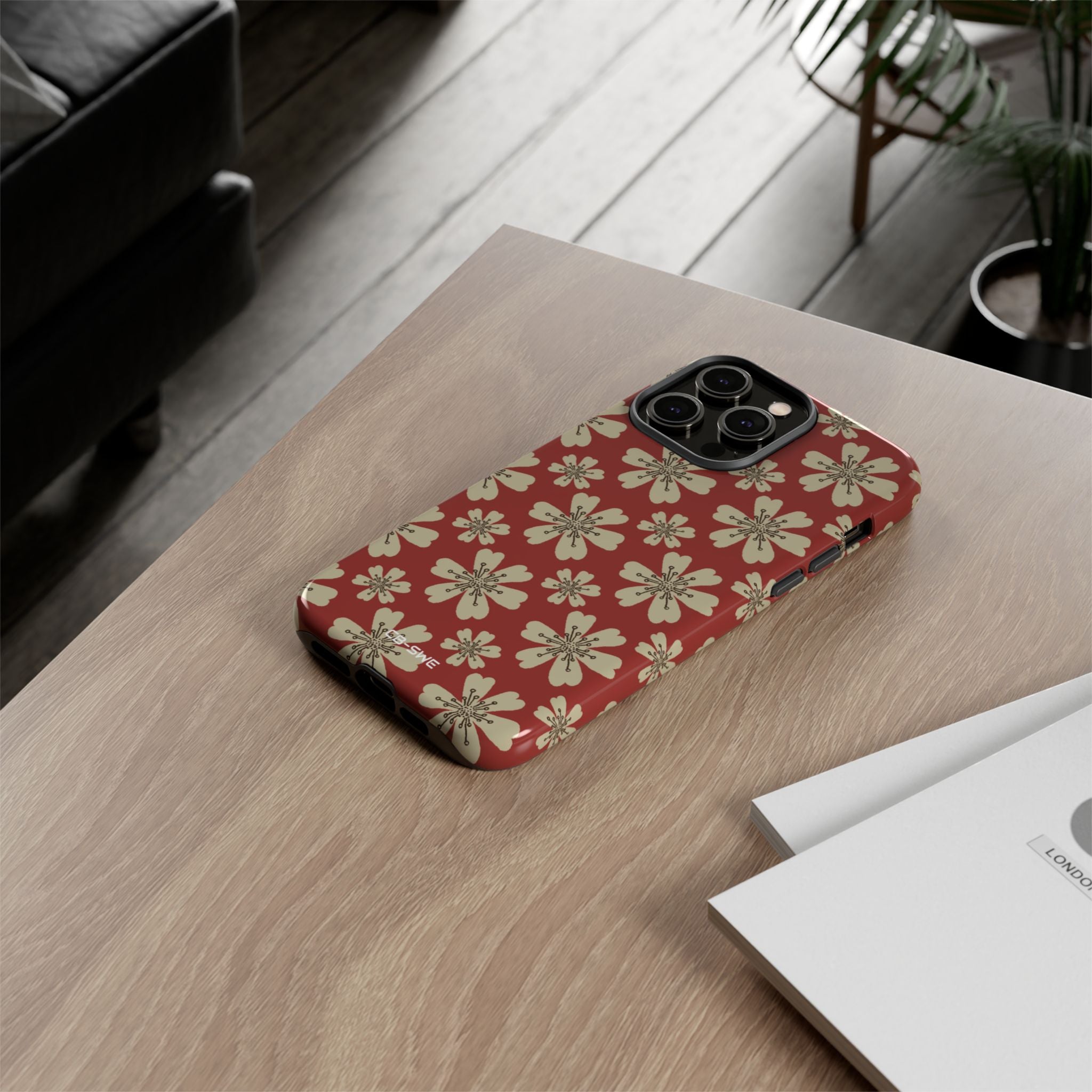 Retro Red Florals - iPhone Case