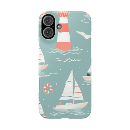 Lighthouse Nautical Charm - Slim iPhone 16 Phone Case