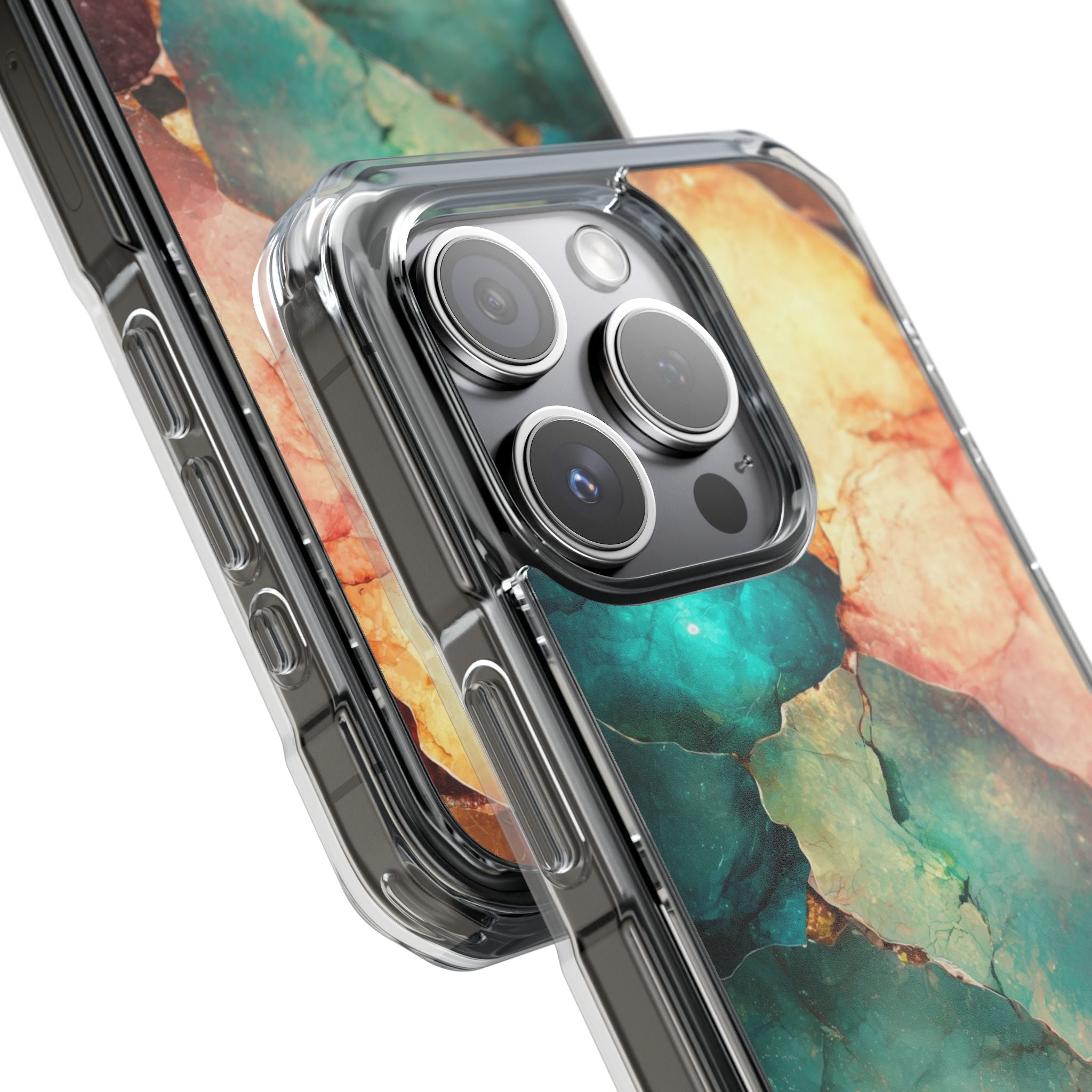 Teal Mosaic Veins iPhone 15 Pro Case - Impact