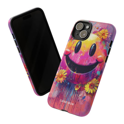 Smiley Bloom iPhone 15 Plus Case - Tough