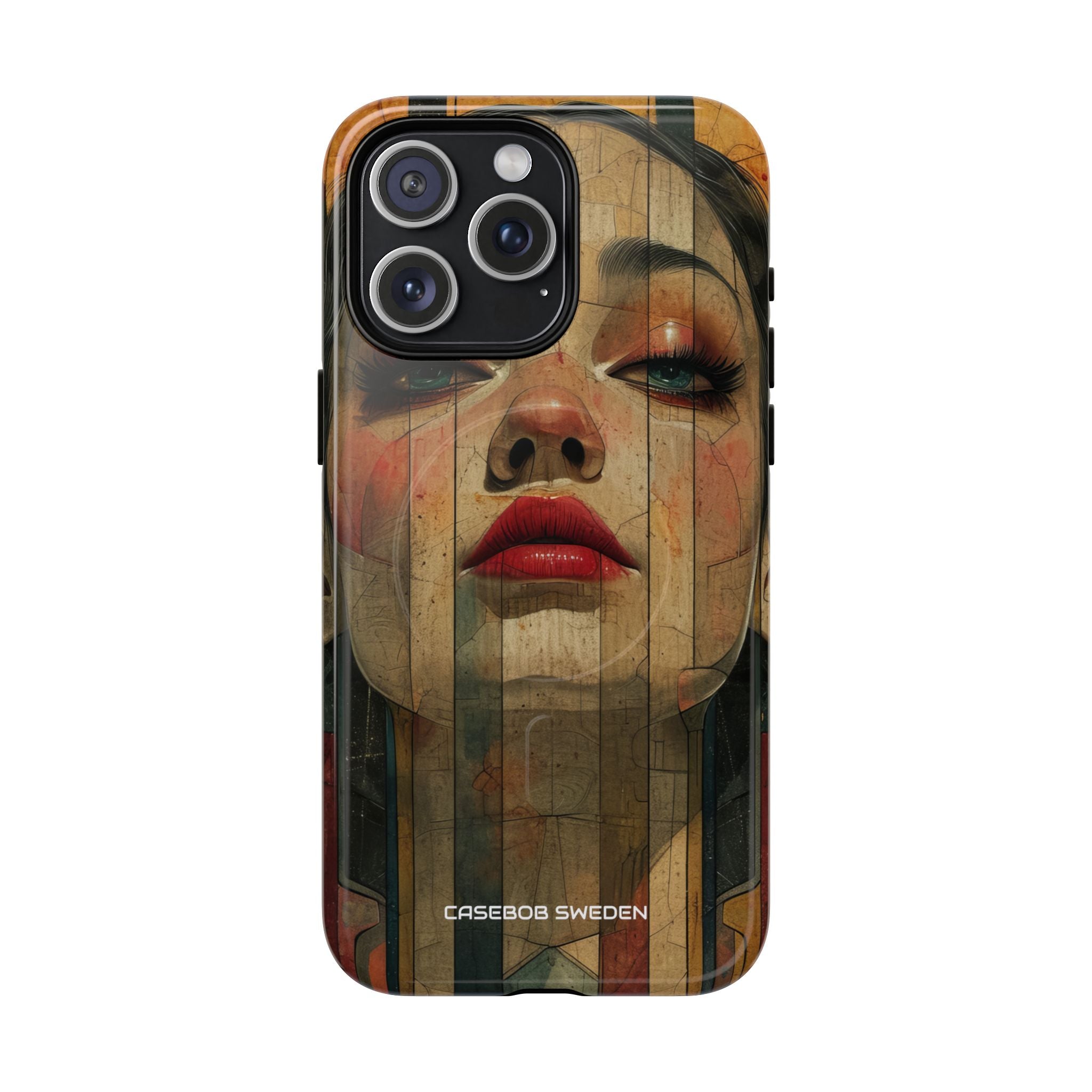 Bold Art Deco Portrait - Tough + MagSafe® iPhone 15 Phone Case