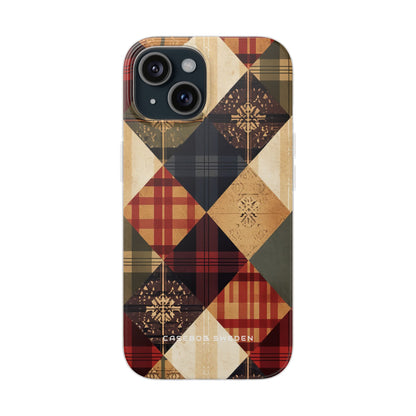 Rustic Geometric Patchwork Harmony iPhone 15 - Flexi Phone Case