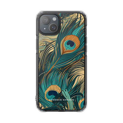 Art Nouveau Peacock Elegance iPhone 15 - Clear Impact Phone Case