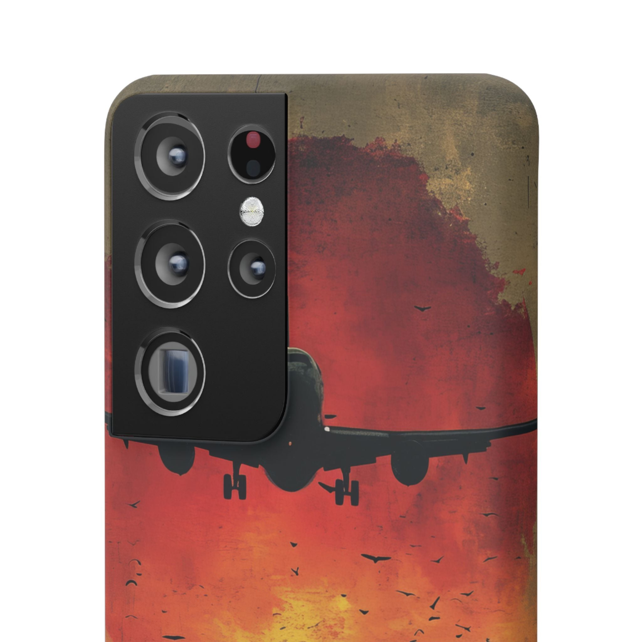 Vintage Sunset Airplane Silhouette Samsung S21 - Slim Phone Case